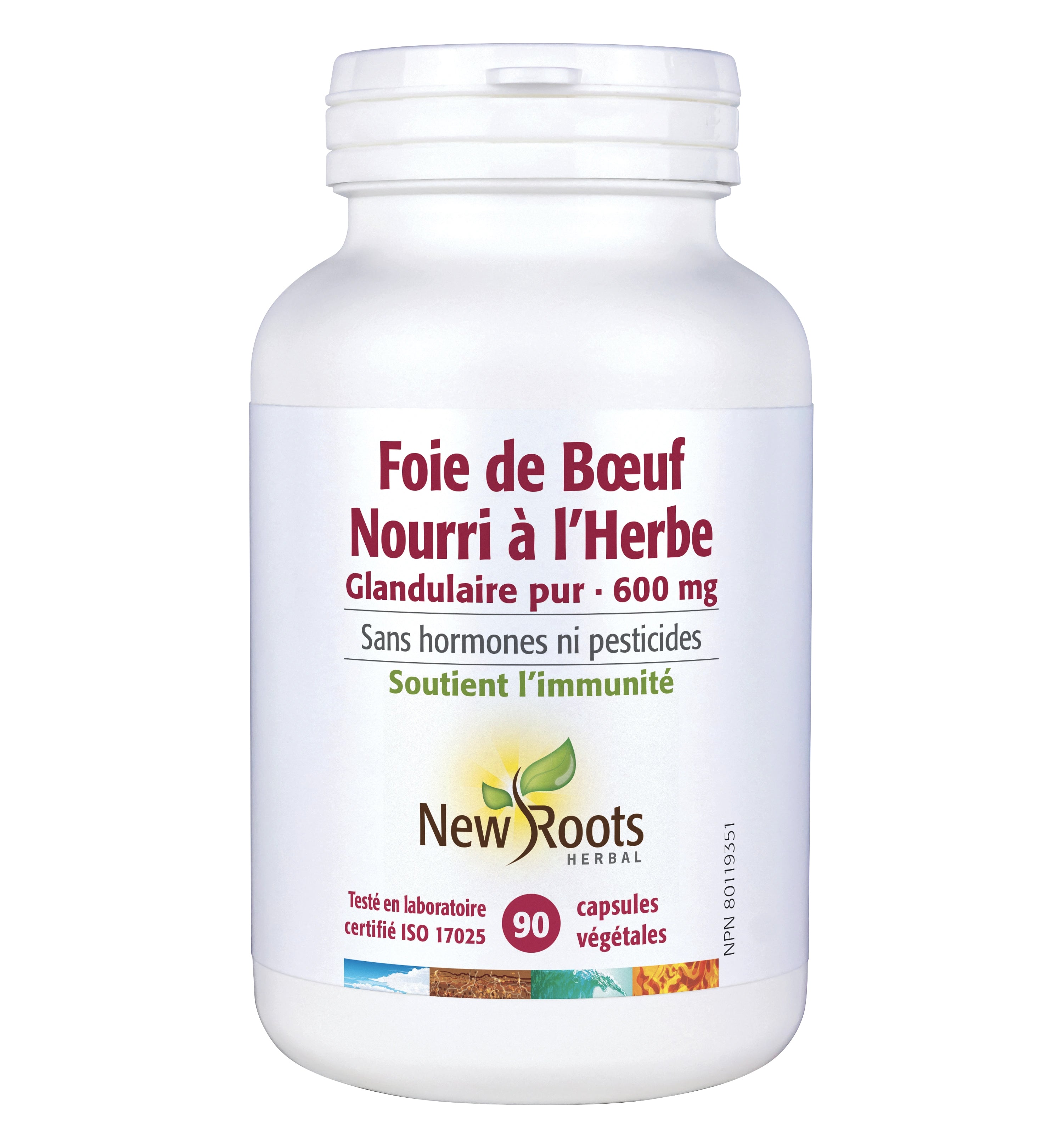 Foie de Boeuf nourri à l'herbe - Soutient l'immunité - New Roots - 90 capsules